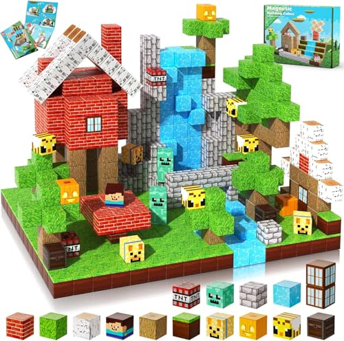 Purfex 100 Pcs Magnetic Building Blocks Magnetic Tiles for Kids Toddler Building Toys STEM Montessori Sensory Toys for 3 4 5 6 7 8-13 Year Old Boys Girls Birthday for Kids