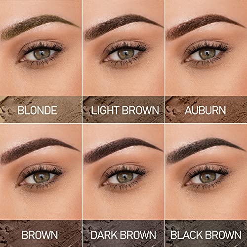 Eyebrow Stamp Stencil Kit, Brow Stamp Trio Kit With Pomade, 10 Eyebrow Stencils, Dual-Ended Eyebrow Brush And Sponge Applicator (Black Brown-B) #TOP4