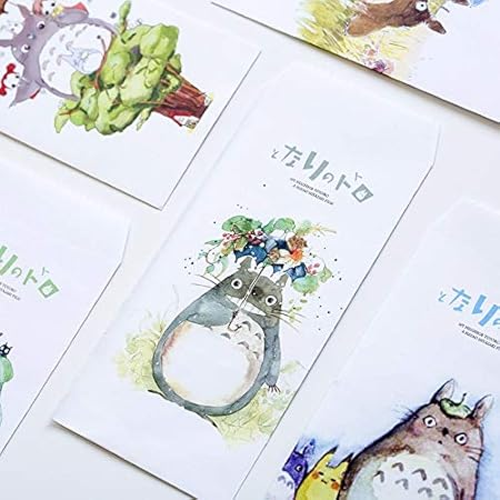 Amazon Co Jp カード 招待状 かわいい漫画のトトロミニカラフルペーパー封筒 かわいい小さなベビーギフトバッグ クラフト封筒 結婚式の 招待状用 60枚 文房具 オフィス用品