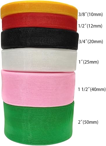 Miniatura 5 de Chenkou Craft Cinta de organza sólida, 1 rollo de 50 yardas, vino de 2 pulgadas (1.969 in) para cumpleaños, Navidad, decoración de fiesta, cintas de