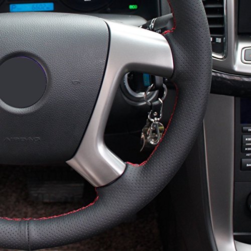 Loncky Car Steering Wheel Cover For Chevrolet 2008-2013 Silverado 1500 / Silverado 2500 3500/2007-2014 Tahoe / 2007-2014 Suburban 1500/2007-2013 Avalanche 1500/2009-2015 Traverse/Express Chevy #TOP3