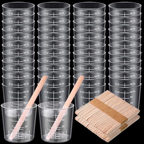 Konohan 100 Vasos Medidores Plásticos 2oz 60ml Desechables miniatura 1