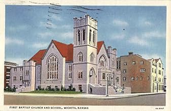 First Baptist Church and School Wichita, Kansas KS Original Antique Postcard