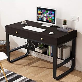 Ecurson Computer Desk,Modern Simple Metal Frame Table Creative Student Laptop Writing Table
