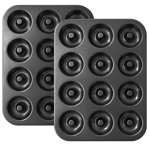 Biubumtu Ring Donut Baking Pans, 12-Cavity Mini Bundt Donut Mold,