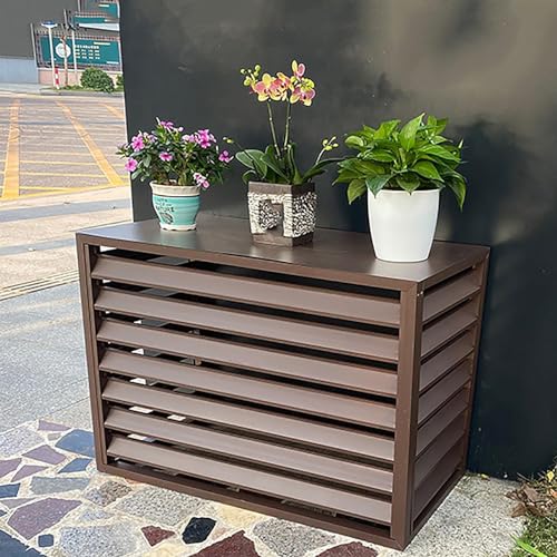 QYMYOZ Outdoor Air Conditioner Cover - Aluminum Mini Split Unit Protective Cover for All Weather, UV Resistant, Stylish Design, Weatherproof Shield for AC Units