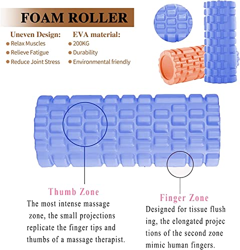 Foam Roller Set - 2 Roller (12" And 13") High-Density Round Foam Roller For Exercise, Massage, Muscle Recovery #TOP3
