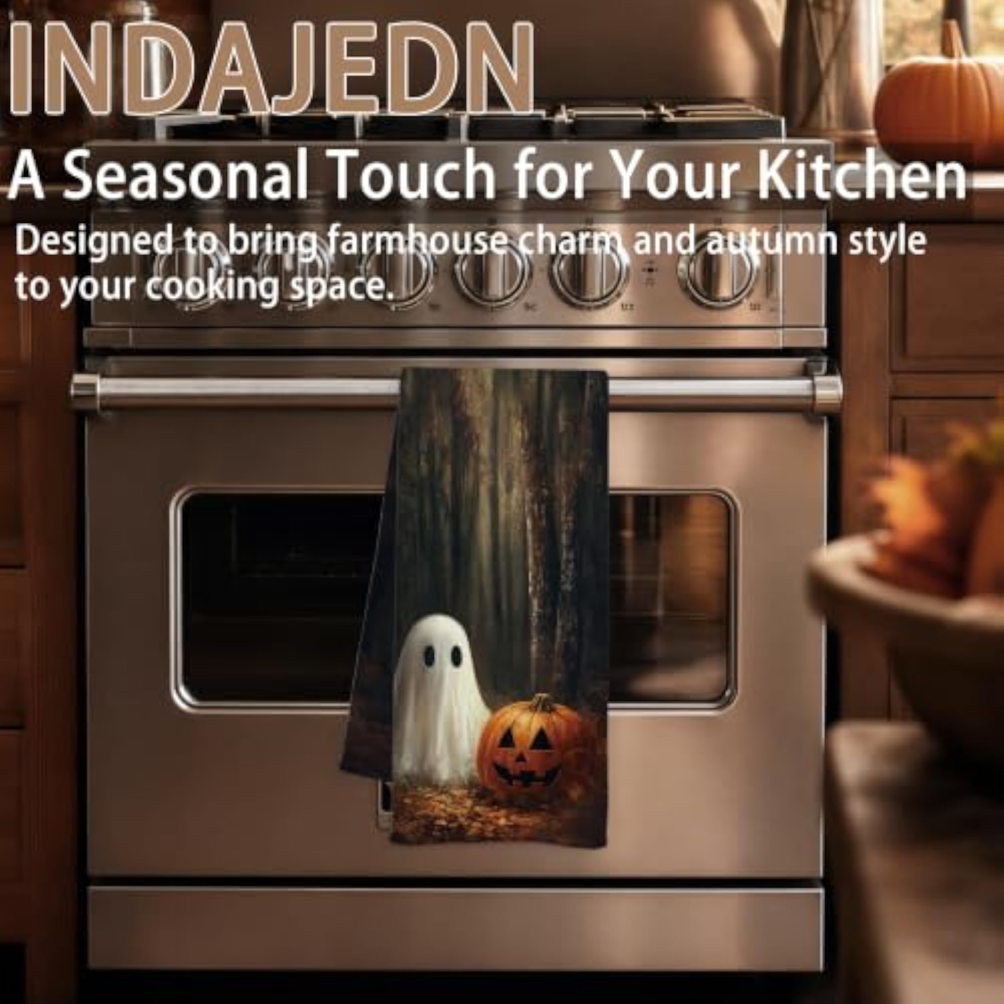 Halloween Ghost Pumpkin Hand Towels Set of 2