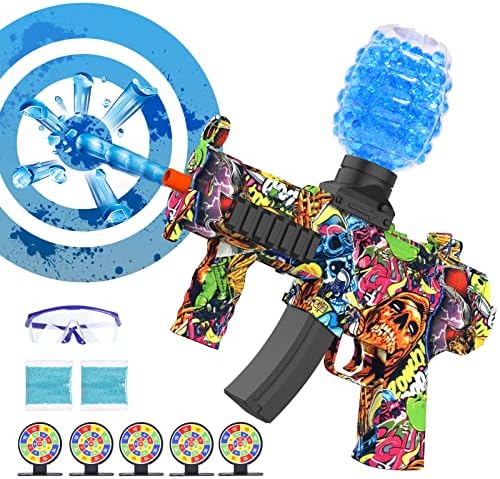 TANSAR Gel Gun Blaster Splatter Toy Kit Electric, Automatic Splat Launcher with Goggles and Gel Beads, Shooting Team Game for Adults and Kids 10+, GBN01