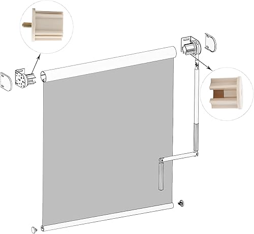 Miniatura 2 de Soportes de montaje universales de repuesto para persianas enrollables, para interiores y exteriores (beige, enchufe de embrague de 1.496 pulgadas)