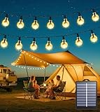 Solar Garden Lights Outdoor Waterproof, 10M 60LED Solar String Lights, Crystal Ball Solar Fairy Lights with 8 Modes, Timer&Memory, Decorative Lighting for Home,Yard,Party,Festival (Warm White)