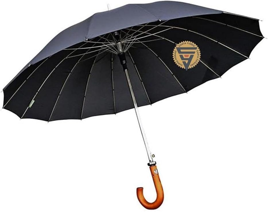 Lüx 16 Telli Protokol Vale Baston Şemsiye Siyah 41G 105 Cm Cap Siyah Unisex