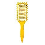 Curl Defining Brush,2024 Curly Hair Brush,Vented Hair Brush for Detangling, Shaping and Defining Curls For Women and Men Less Pulling (Yellow)