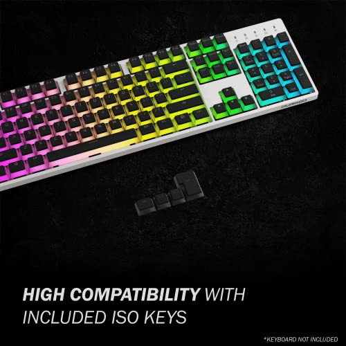 Hk Gaming Pudding Keycaps Set | Doubleshot Pbt Keycap Set | Full 108 Oem Profile Key Set | Ansi Us-Layout | For Mechanical Keyboard | Compatible With Cherry Mx, Gateron, Kailh, Outemu | Black #TOP4