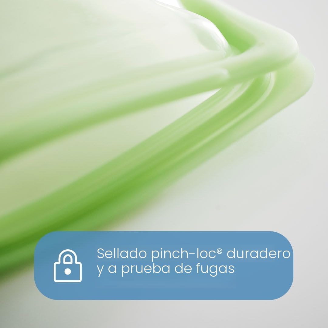 Stasher Bolsa de almacenamiento, reutilizable, reduce el plástico de un solo uso, apta para lavavajillas, respetuosa con el medio ambiente, tamaño grande, azul (aqua), 4 unidades | Bolsas reutilizables para alimentos