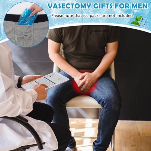 Janmercy 2 Pcs L Size Vasectomy Underwear Snug Boxer Briefs with Pocket Jockstrap for Men Testicular Support and Pain Relief Gifth(Ice Pack not Included)3