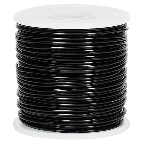 GINOYA Aluminum Wire, 16 Gauge 164 Feet Bendable Metal Wire with Spool for Craft Jewelry Making (Black) Cover