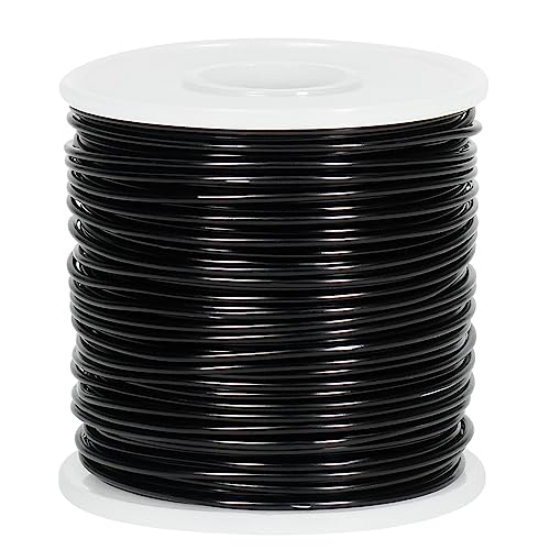 Ginoya Aluminum Wire, 16 Gauge 164 Feet Bendable Metal Wire With Spool For Craft Jewelry Making (Black)