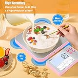 Separate Digital Kitchen Scale, [15kg/1g] Diyife 4 High Precision Sensors Rechargeable Magnetic Weighing Scales, Food Scale with Stainless Steel Platform, Tare, Fit for Baking, Coffee, Cooking, Pink - Image 6