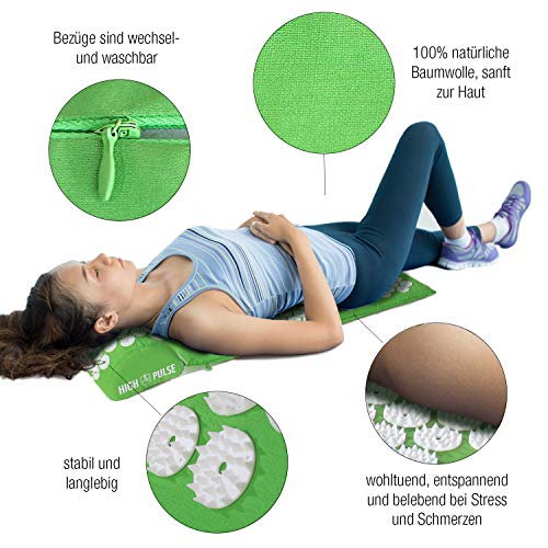 High Pulse Acupressuurset + 5 Ringen + Poster - Acupressuurmat & -kussen stimuleert de bloedsomloop en geeft spanning… - Image 3
