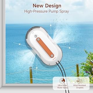 AlfaBot Robot nettoyeur de vitres X7Pro, robot nettoyeur de vitres à double face avec pulvérisation d'eau, aspiration de 3980PA, réservoir de 60ml, nettoyeur automatique intelligent pour fenêtres