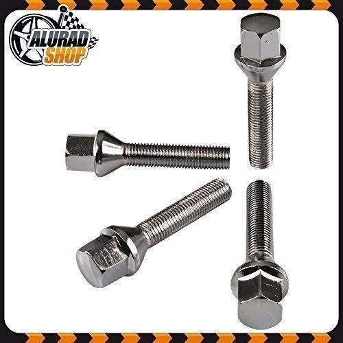 Haskyy 10 Boulons de Roue Boulons de Roue Chrome Conique Cône M14x1,5 en Différentes Longueur de Tube au Choix - Chrom, 40mm