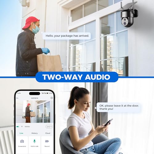 Image of LITYMOL 4G LTE Cellular Security Camera, 2K Outdoor Camera Wireless with 360 View, Color Night Vision, AI Detection, 2-Way Audio, Spotlight Siren Alarm, SD /Cloud Storage