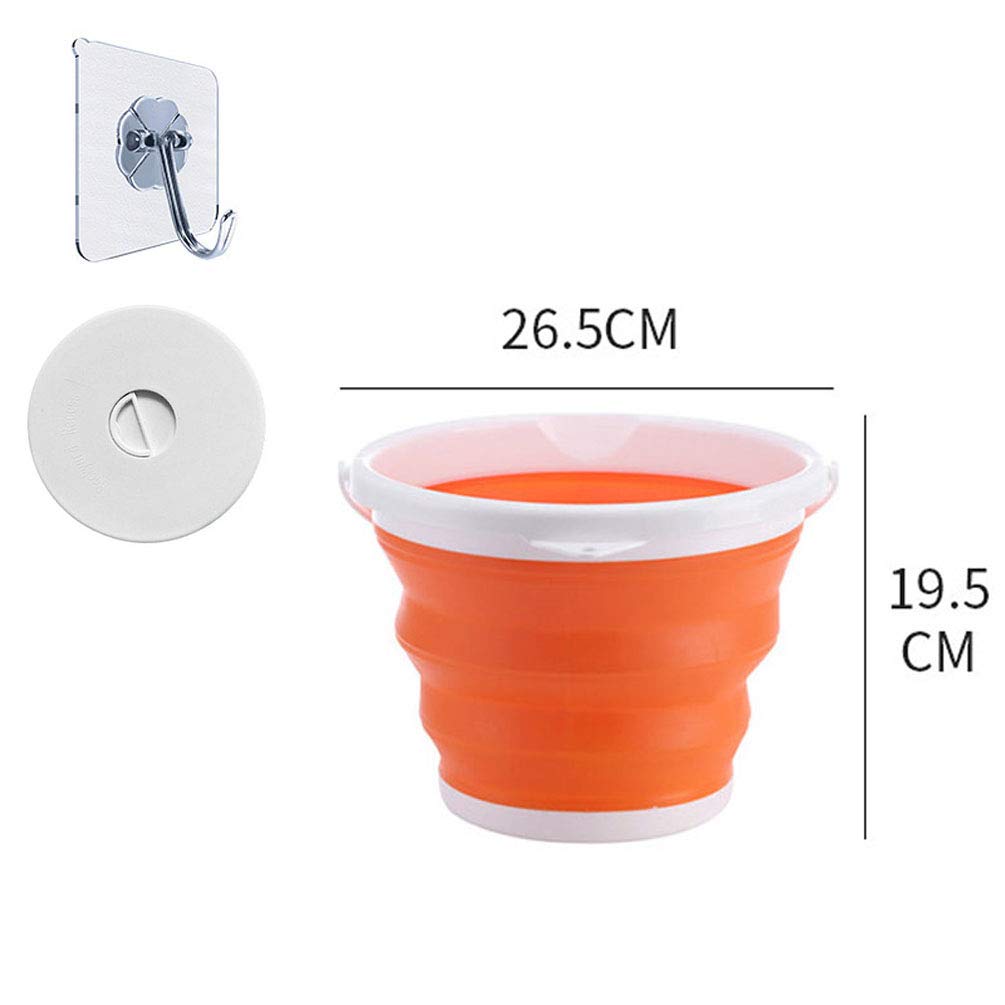 Portatile Secchio Pieghevole in Silicone, Pratico Secchio Pieghevole per Campeggio, Come Secchio Pulizia o Secchio per la Pesca, Facile da Riporre Multifunzione, Small