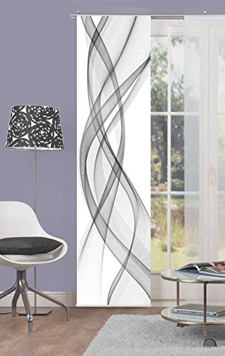 Home Fashion 86475 Ferrol Decorative Panel Blind with Digital Print 245 x 60 cm - Grey - Fabric, W 96.5" x L 23.6" (1 Panels) - Image 2