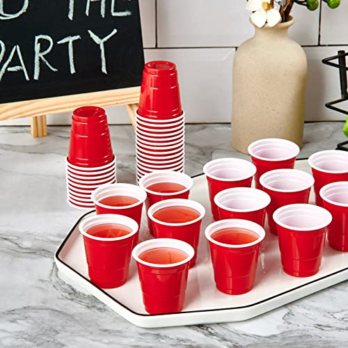Lilymicky 300 Pack 2 Oz Plastic Shot Glasses, Red Disposable Plastic Cups, Mini Red Shot Cups, 2 Oz Party Cups For Jello Shots And Tasting #TOP6