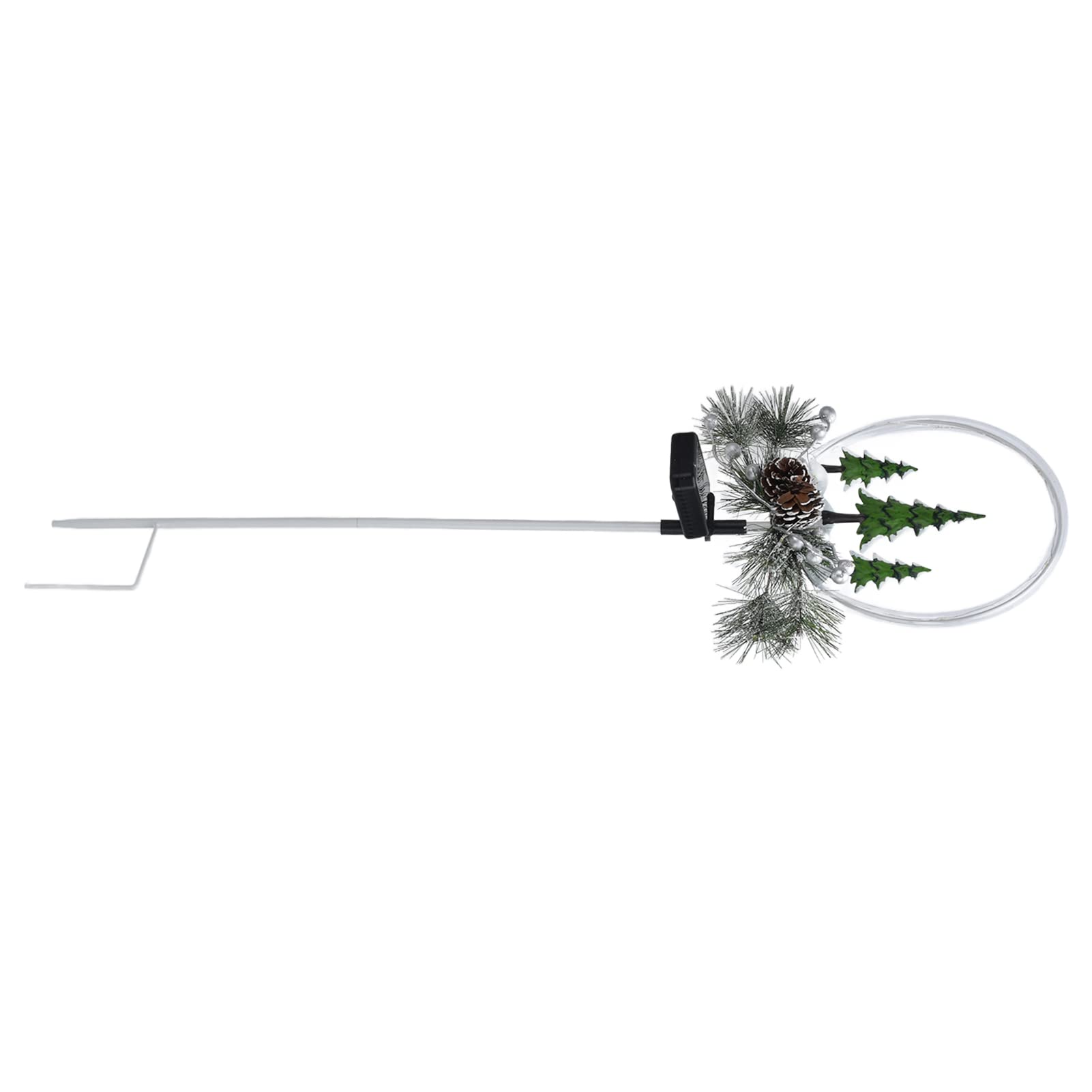 Gonetre Luces Navideñas con Energía Solar Decoraciones para Exteriores 2 Piezas Lámparas LED de Jardín con Piñas y Hojas de Imitación para Patios Jardines Impermeable IP65 12 Luces LED