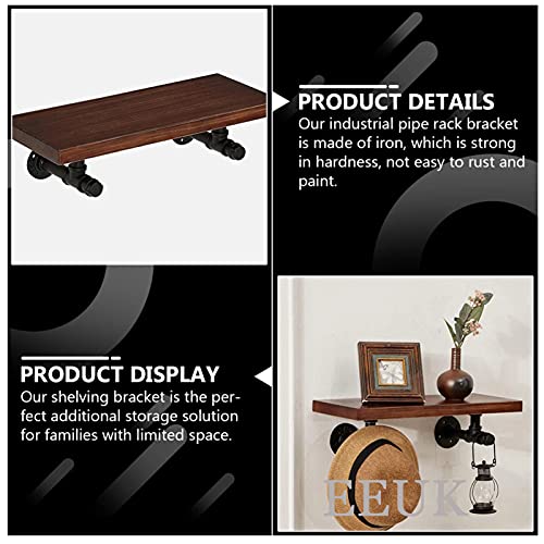 Support étagère tuyau industriel et porte-serviette rétro en fer - 4