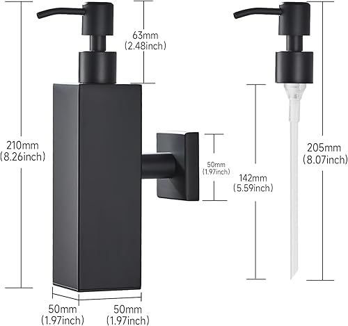 Miniatura 6 de FVITA Dispensador de jabón cuadrado negro mate para soporte de baño