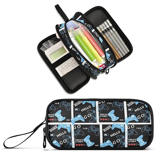 Image of Game Large Capacity Pencil Case Pencil Pouch Pen Box | 3 Compartment Large Storage Pencil Bag for Adults School Office Teen Girl Boy Men Women