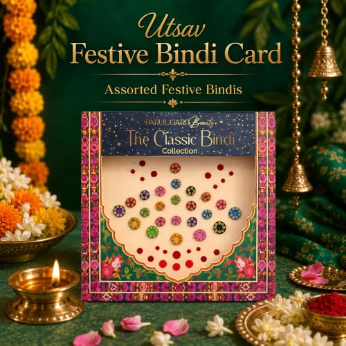 Image of Parul Garg Beauty Shringaar Celebration Pack | Festive Beauty Gift Set | 10 Mini Silk Matte Liquid Lipsticks, Kajal, Sindoor, Utsav Bindi Patta with Green Potli