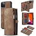 Produktbild KelaSip Handyhülle für iPhone 11 Pro Max Hülle, Premium Handy Schutzhülle für iPhone 11 Pro Max Hülle Kredit Kartenfächer Geldbörse Tasche Flip Brieftasche Etui Schale 6,5 Zoll, Braun