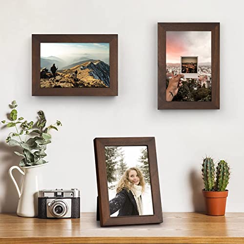 Emfogo 4X6 Picture Frame, Photo Frame With Real Glass, Solid Wood Rustic Picture Frames 4X6 Display For Wall Decor (Vintage Walunt) #TOP1