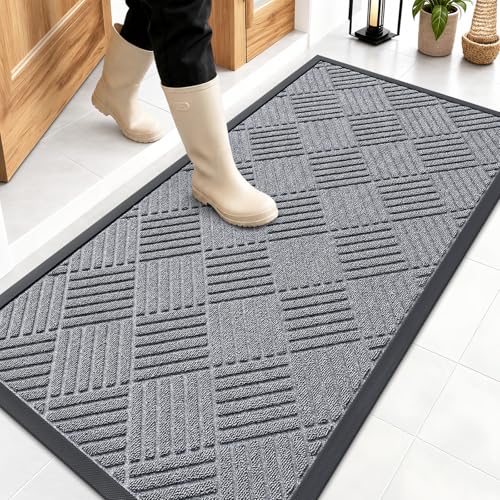 Image of OLANLY Front Door Mat Outside Entrance 47x23, Waterproof Heavy-Duty Doormat