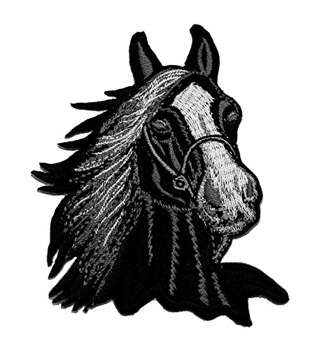 Black Horse Racehorse DIY Applique Embroidered Sew Iron on Patch HOR-001