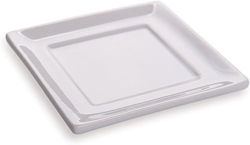 Miniatura 43 de Restaurantware -10 platos blancos pequeños cuadrados, mini platos de 3 pulgadas, para aperitivos, aptos para microondas, apto para horno, plato