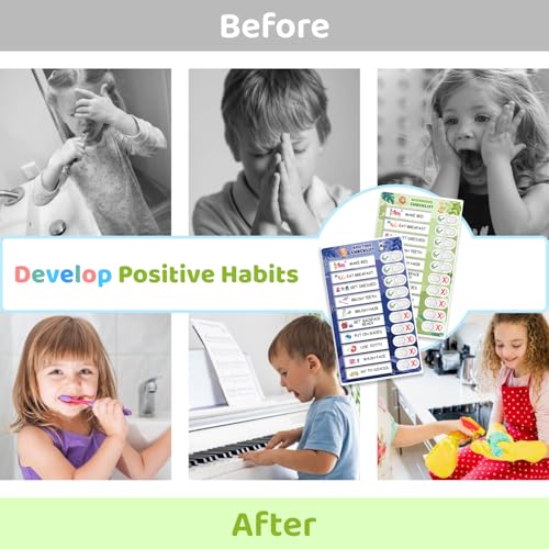 3 in 1 Bedtime/Morning/Weekly Zoo Routine Chart for Kids, Magnetic Chore Chart for Toddlers, Visual Schedule for Kids Toddlers Schedule Board for Home by CustomMaster - Image 7