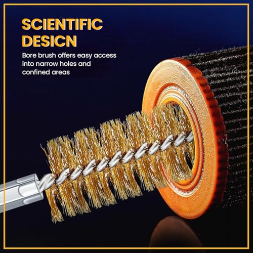 Image of Serplex 12Pcs Bore Brush Set for Drill Stainless Steel & Brass Wire Cleaning Brushes with 1 /4 inch Hex Shank, Wire Brush for Drill Machine, Rust & Paint Removal Tools for Power Drill, Impact Driver