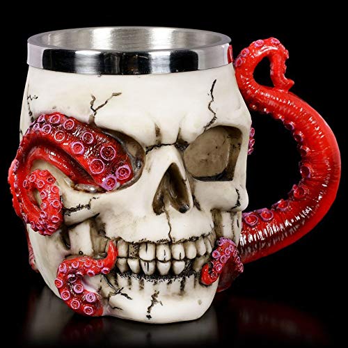 Taza Calavera Pulpo Acero Inoxidable 13oz miniatura 4