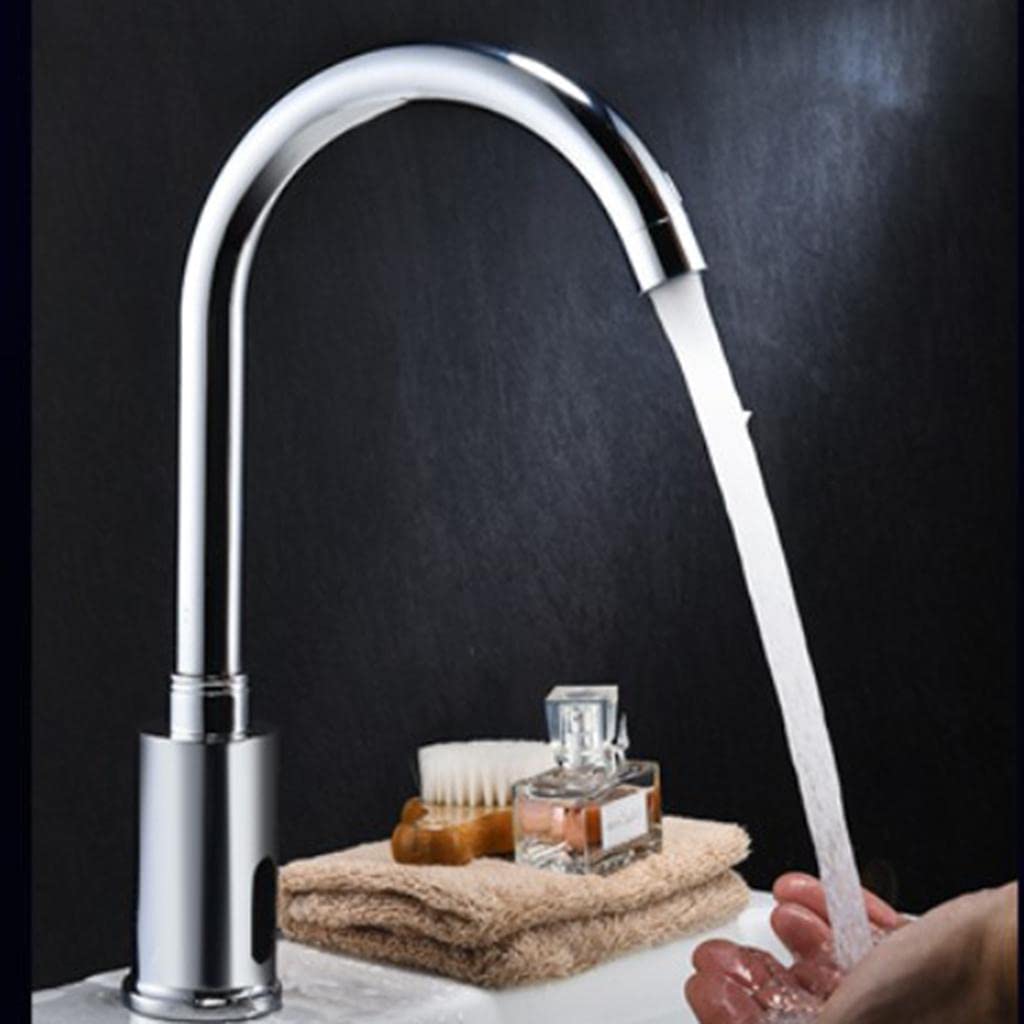 Grifo Automático Infrarrojo para Lavabo Control Por Inducción con Diseño de Agujero Único Y Tubo G1/2 Adecuado para Baño Hotel Uso 33cm