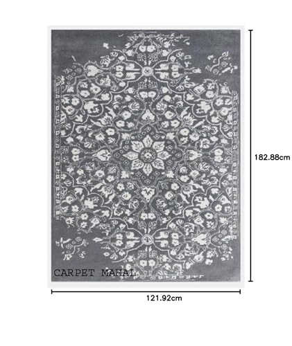 Image of Carpet Mahal Export Quality Tuffted Pure Woollen Carpet for Living Room Bedroom Size 4 x 6 feet (120X180 Cm) Color-Multi