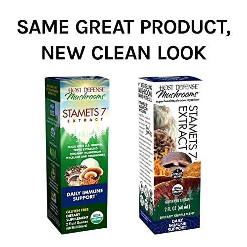 Host Defense, Stamets 7 Extract, Daily Immune Support, Mushroom Supplement With Lion’s Mane And Reishi, Plain, 2 Fl Oz #TOP1