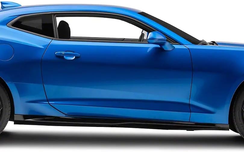 Rocker Panels; Gloss Black Compatible For 16-24 Camaro