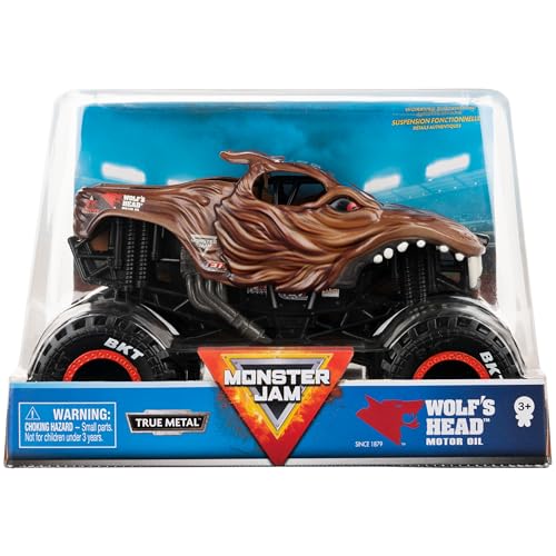 Monster Jam Wolf's Head coche metal miniatura escala 1:24 juguete coleccionable
