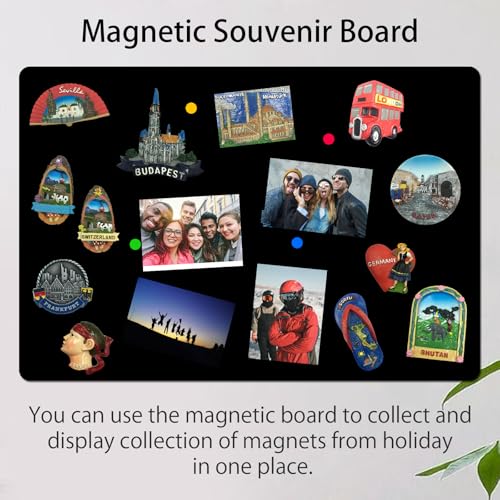 ALANGDUO 2 Stück Magnettafel Schwarz, 42 X 30cm Magnettafel Magnetboard, Magnetwand Magnetische Kreidetafel zum Präsentieren von Notizen, Fotos, Gewürzgläsern, für Wohnung Büro Küche