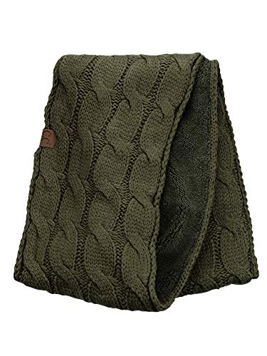 C.C Women's Winter Cable Knit Sherpa Lined Warm Infinity Pullover Scarf4